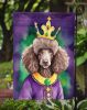 Chocolate Poodle King of Mardi Gras Garden Flag Mailbox Flag Decorative Yard Flag Banner Outside Patio Artwork Yard Flower Beds, Garden Size