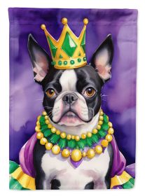 Boston Terrier King of Mardi Gras Garden Flag Mailbox Flag Decorative Yard Flag Banner Outside Patio Artwork Yard Flower Beds, Garden Size, Multicolor (Default: Default)