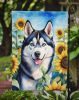 Siberian Husky in Sunflowers Garden Flag Mailbox Flag Decorative Yard Flag Banner Outside Patio Artwork Yard Flower Beds, Garden Size, Multicolor
