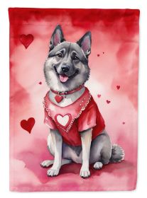 Norwegian Elkhound My Valentine Garden Flag Mailbox Flag Decorative Yard Flag Banner Outside Patio Artwork Yard Flower Beds, Garden Size, Multicolor (Default: Default)