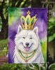 Samoyed King of Mardi Gras Garden Flag Mailbox Flag Decorative Yard Flag Banner Outside Patio Artwork Yard Flower Beds, Garden Size, Multicolor