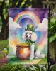 White Poodle St Patrick's Day Garden Flag Mailbox Flag Decorative Yard Flag Banner Outside Patio Artwork Yard Flower Beds, Garden Size, Multicolor
