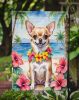 Chihuahua Luau Garden Flag Mailbox Flag Decorative Yard Flag Banner Outside Patio Artwork Yard Flower Beds, Garden Size, Multicolor