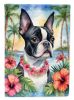 Boston Terrier Luau Garden Flag Mailbox Flag Decorative Yard Flag Banner Outside Patio Artwork Yard Flower Beds, Garden Size, Multicolor