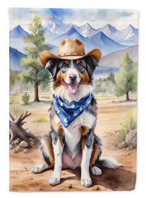 Australian Shepherd Cowboy Welcome Garden Flag Mailbox Flag Decorative Yard Flag Banner Outside Patio Artwork Yard Flower Beds, Garden Size (Default: Default)