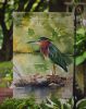 Green Heron Garden Flag Mailbox Flag Decorative Yard Flag Banner Outside Patio Artwork Yard Flower Beds, Garden Size, Multicolor
