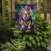 English Bulldog King of Mardi Gras Garden Flag Mailbox Flag Decorative Yard Flag Banner Outside Patio Artwork Yard Flower Beds, Garden Size