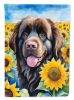 Newfoundland in Sunflowers Garden Flag Mailbox Flag Decorative Yard Flag Banner Outside Patio Artwork Yard Flower Beds, Garden Size, Multicolor