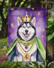 Siberian Husky King of Mardi Gras Garden Flag Mailbox Flag Decorative Yard Flag Banner Outside Patio Artwork Yard Flower Beds, Garden Size, Multicolor