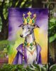 Greyhound King of Mardi Gras Garden Flag Mailbox Flag Decorative Yard Flag Banner Outside Patio Artwork Yard Flower Beds, Garden Size, Multicolor