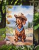 Dachshund Cowboy Welcome Garden Flag Mailbox Flag Decorative Yard Flag Banner Outside Patio Artwork Yard Flower Beds, Garden Size, Multicolor