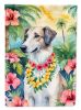 Borzoi Luau Garden Flag Mailbox Flag Decorative Yard Flag Banner Outside Patio Artwork Yard Flower Beds, Garden Size, Multicolor