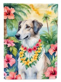 Borzoi Luau Garden Flag Mailbox Flag Decorative Yard Flag Banner Outside Patio Artwork Yard Flower Beds, Garden Size, Multicolor (Default: Default)