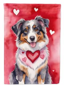 Australian Shepherd My Valentine Garden Flag Mailbox Flag Decorative Yard Flag Banner Outside Patio Artwork Yard Flower Beds, Garden Size, Multicolor (Default: Default)