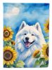 Samoyed in Sunflowers Garden Flag Mailbox Flag Decorative Yard Flag Banner Outside Patio Artwork Yard Flower Beds, Garden Size, Multicolor
