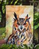 Eurasian Eagle Owl Garden Flag Mailbox Flag Decorative Yard Flag Banner Outside Patio Artwork Yard Flower Beds, Garden Size, Multicolor
