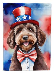 Labradoodle Patriotic American Garden Flag Mailbox Flag Decorative Yard Flag Banner Outside Patio Artwork Yard Flower Beds, Garden Size, Multicolor (Default: Default)