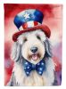 Old English Sheepdog Patriotic American Garden Flag Mailbox Flag Decorative Yard Flag Banner Outside Patio Artwork Yard Flower Beds, Garden Size