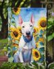 English Bull Terrier in Sunflowers Garden Flag Mailbox Flag Decorative Yard Flag Banner Outside Patio Artwork Yard Flower Beds, Garden Size