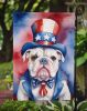 English Bulldog Patriotic American Garden Flag Mailbox Flag Decorative Yard Flag Banner Outside Patio Artwork Yard Flower Beds, Garden Size