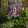 Basset Hound King of Mardi Gras Garden Flag Mailbox Flag Decorative Yard Flag Banner Outside Patio Artwork Yard Flower Beds, Garden Size, Multicolor