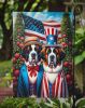 All American Saint Bernard Garden Flag Mailbox Flag Decorative Yard Flag Banner Outside Patio Artwork Yard Flower Beds, Garden Size, Multicolor
