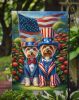 All American Silky Terrier Garden Flag Mailbox Flag Decorative Yard Flag Banner Outside Patio Artwork Yard Flower Beds, Garden Size, Multicolor
