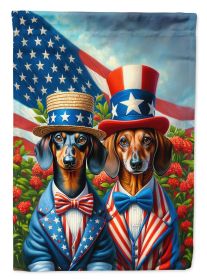 All American Dachshund Garden Flag Mailbox Flag Decorative Yard Flag Banner Outside Patio Artwork Yard Flower Beds, Garden Size, Multicolor (Default: Default)