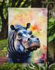 Hippopotamus Garden Flag Mailbox Flag Decorative Yard Flag Banner Outside Patio Artwork Yard Flower Beds, Garden Size, Multicolor