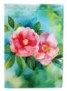 Alabama Camellia in Watercolor Garden Flag Mailbox Flag Decorative Yard Flag Banner Outside Patio Artwork Yard Flower Beds, Garden Size, Multicolor