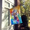 Hippie Animal Moose House Flag Large Porch Sleeve Pole Decorative Outside Yard Banner Artwork Wall Hanging, Polyester, House Size, Multicolor
