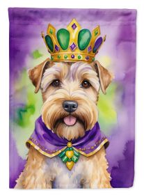 Wheaten Terrier King of Mardi Gras House Flag Large Porch Sleeve Pole Decorative Outside Yard Banner Artwork Wall Hanging, Polyester, House Size (Default: Default)