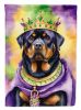 Rottweiler King of Mardi Gras House Flag Large Porch Sleeve Pole Decorative Outside Yard Banner Artwork Wall Hanging, Polyester, House Size