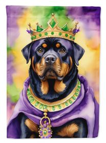Rottweiler King of Mardi Gras House Flag Large Porch Sleeve Pole Decorative Outside Yard Banner Artwork Wall Hanging, Polyester, House Size (Default: Default)