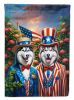 All American Siberian Husky House Flag Large Porch Sleeve Pole Decorative Outside Yard Banner Artwork Wall Hanging, Polyester, House Size, Multicolor