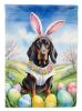 Black and Tan Coonhound Easter Egg Hunt House Flag Large Porch Sleeve Pole Decorative Outside Yard Banner Artwork Wall Hanging, Polyester, House Size