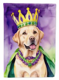 Labrador Retriever King of Mardi Gras House Flag Large Porch Sleeve Pole Decorative Outside Yard Banner Artwork Wall Hanging, Polyester, House Size (Default: Default)