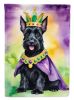 Scottish Terrier King of Mardi Gras House Flag Large Porch Sleeve Pole Decorative Outside Yard Banner Artwork Wall Hanging, Polyester, House Size