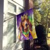 Redbone Coonhound King of Mardi Gras House Flag Large Porch Sleeve Pole Decorative Outside Yard Banner Artwork Wall Hanging, Polyester, House Size