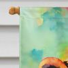 Hippie Animal Leopard House Flag Large Porch Sleeve Pole Decorative Outside Yard Banner Artwork Wall Hanging, Polyester, House Size, Multicolor