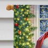 Boston Terrier and Santa Claus House Flag Large Porch Sleeve Pole Decorative Outside Yard Banner Artwork Wall Hanging, Polyester, House Size