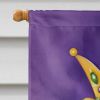 English Bulldog King of Mardi Gras House Flag Large Porch Sleeve Pole Decorative Outside Yard Banner Artwork Wall Hanging, Polyester, House Size