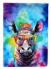 Hippie Animal Rhinoceros House Flag Large Porch Sleeve Pole Decorative Outside Yard Banner Artwork Wall Hanging, Polyester, House Size, Multicolor