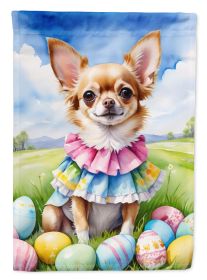 Chihuahua Easter Egg Hunt House Flag Large Porch Sleeve Pole Decorative Outside Yard Banner Artwork Wall Hanging, Polyester, House Size, Multicolor (Default: Default)