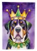 Greater Swiss Mountain Dog King of Mardi Gras House Flag Large Porch Sleeve Pole Decorative Outside Yard Banner Artwork Wall Hanging, Polyester