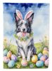 Border Collie Easter Egg Hunt House Flag Large Porch Sleeve Pole Decorative Outside Yard Banner Artwork Wall Hanging, Polyester, House Size