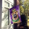 Shar Pei King of Mardi Gras House Flag Large Porch Sleeve Pole Decorative Outside Yard Banner Artwork Wall Hanging, Polyester, House Size, Multicolor