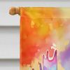 Hippie Animal Moose House Flag Large Porch Sleeve Pole Decorative Outside Yard Banner Artwork Wall Hanging, Polyester, House Size, Multicolor