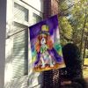 Cavalier Spaniel King of Mardi Gras House Flag Large Porch Sleeve Pole Decorative Outside Yard Banner Artwork Wall Hanging, Polyester, House Size
