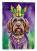 Wirehaired Pointing Griffon King of Mardi Gras House Flag Large Porch Sleeve Pole Decorative Outside Yard Banner Artwork Wall Hanging, Polyester